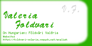 valeria foldvari business card